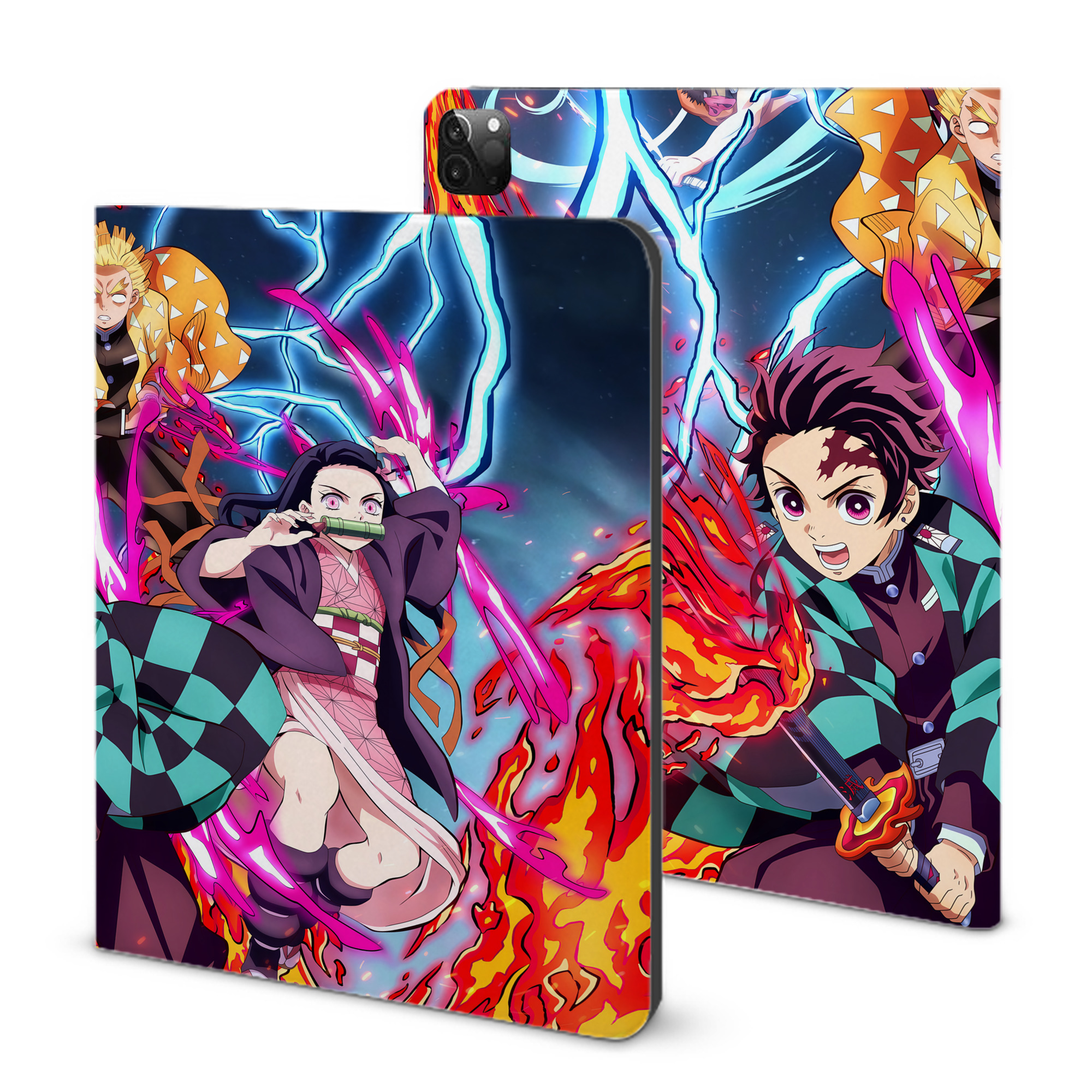 （画像用） 鬼滅の刃（きめつのやいば）竈門 炭治郎／かまど たんじろう Kamado Tanjirou IPadケース ペンホルダー付き ブックスタイルデザイン